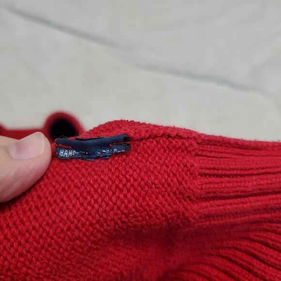 Polo Ralph Lauren Red 1/4 Zip Up Mockneck Knit Blue Pony Pullover Sweater Men M - Picture 6 of 6